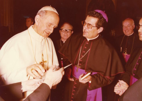 Mons. Gabino Díaz Merchán con Pablo VI