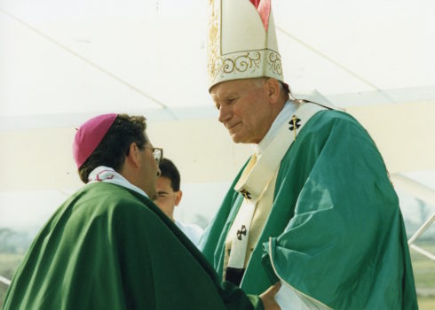 Con San Juan Pablo II en Asturias