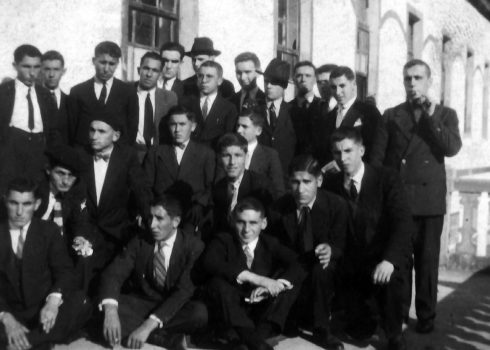 Mariano Suárez en Valdediós (primero por la izquierda) 1929