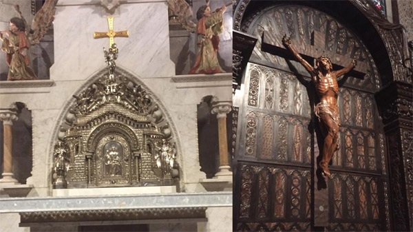 Regresan a la basílica del Sagrado Corazón de Gijón el sagrario y el crucifijo originales