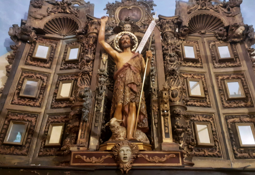 Parroquias con mucho arte: Retablo mayor de la Iglesia de San Juan Bautista de Caces (Municipio de Oviedo)