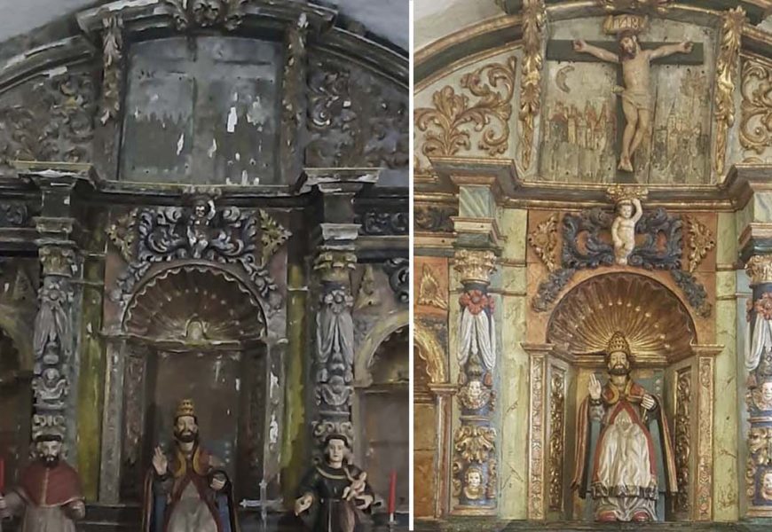 Parroquias con mucho arte. Retablo de San Pedro en la parroquia de San Pedro de Vigaña (Belmonte)